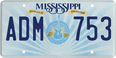 MS license plate ADM753