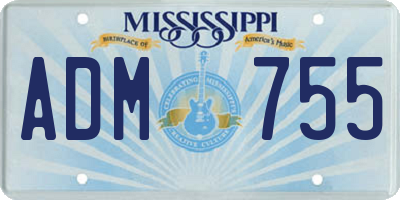 MS license plate ADM755