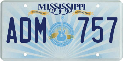 MS license plate ADM757