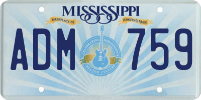 MS license plate ADM759