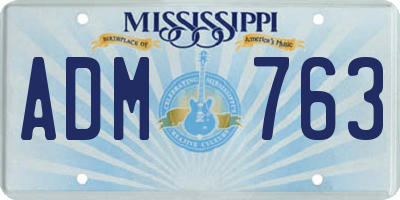 MS license plate ADM763