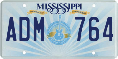 MS license plate ADM764