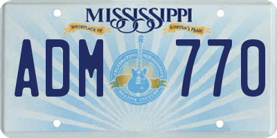 MS license plate ADM770