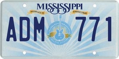 MS license plate ADM771