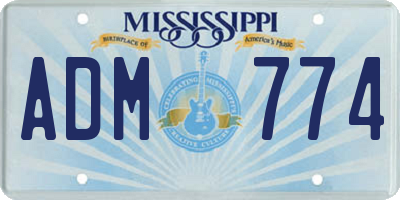 MS license plate ADM774