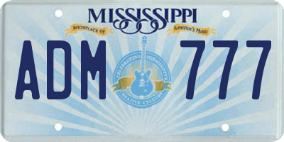 MS license plate ADM777