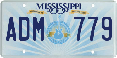 MS license plate ADM779