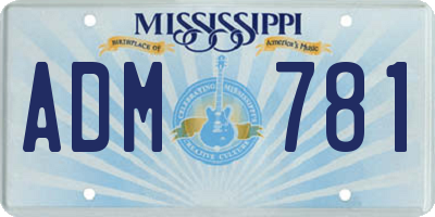 MS license plate ADM781
