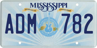 MS license plate ADM782