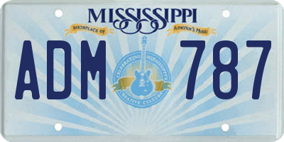 MS license plate ADM787
