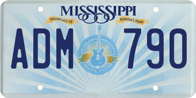 MS license plate ADM790