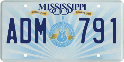 MS license plate ADM791