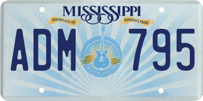 MS license plate ADM795
