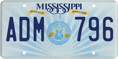 MS license plate ADM796