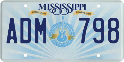 MS license plate ADM798