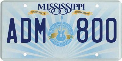 MS license plate ADM800