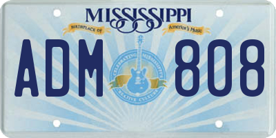 MS license plate ADM808