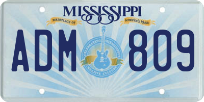 MS license plate ADM809