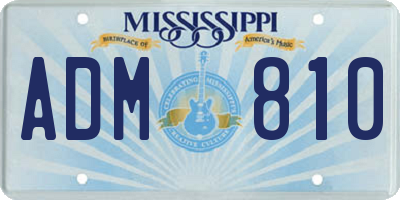 MS license plate ADM810