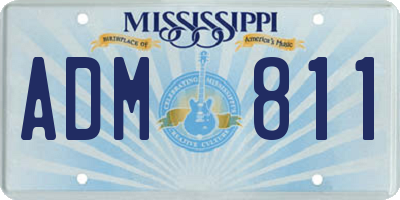 MS license plate ADM811