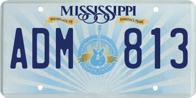 MS license plate ADM813