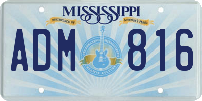MS license plate ADM816