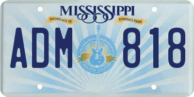 MS license plate ADM818
