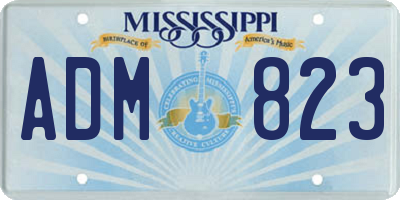 MS license plate ADM823