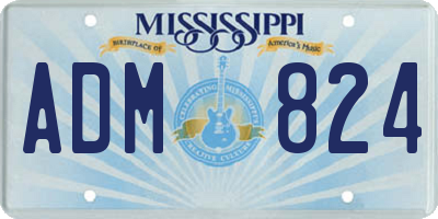 MS license plate ADM824