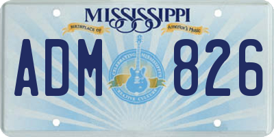 MS license plate ADM826
