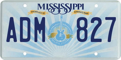 MS license plate ADM827