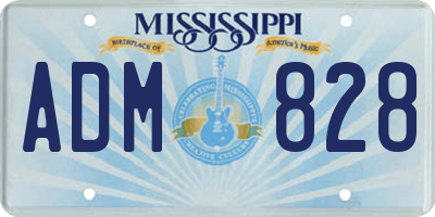 MS license plate ADM828