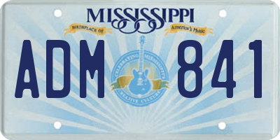 MS license plate ADM841