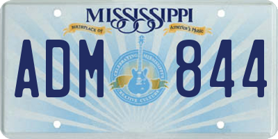 MS license plate ADM844