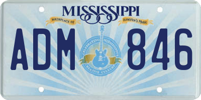 MS license plate ADM846