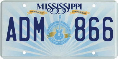 MS license plate ADM866