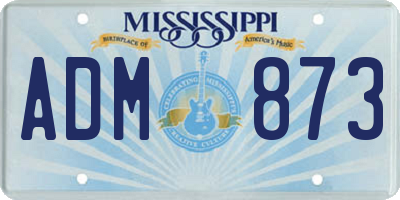 MS license plate ADM873