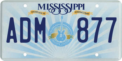MS license plate ADM877