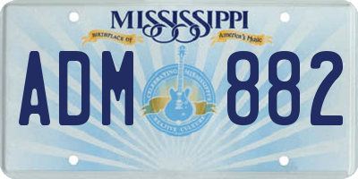 MS license plate ADM882