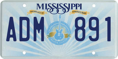 MS license plate ADM891