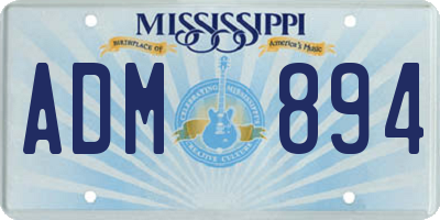 MS license plate ADM894