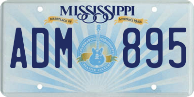 MS license plate ADM895
