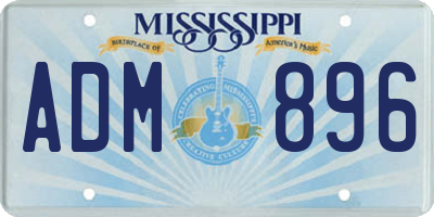 MS license plate ADM896