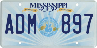 MS license plate ADM897