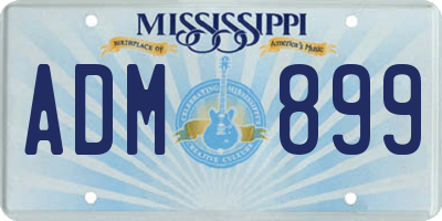 MS license plate ADM899