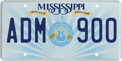 MS license plate ADM900