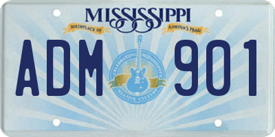 MS license plate ADM901