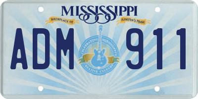 MS license plate ADM911