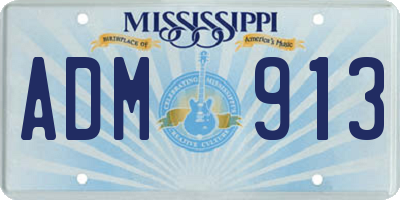 MS license plate ADM913