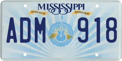 MS license plate ADM918